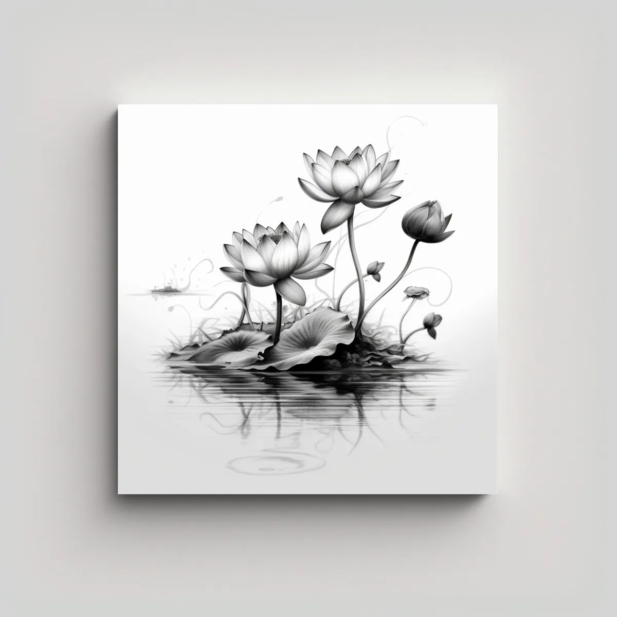 GENERICO - Sama Lotus Lineal Arte Pared Inspiración 90x90 Cm