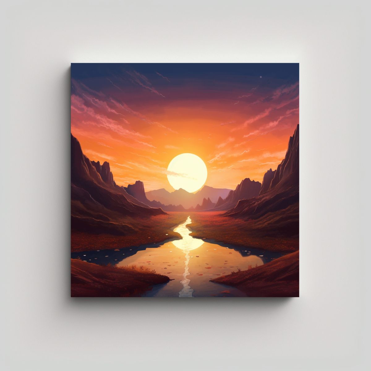 GENERICO - Cuadro Decorativo Con Dos Soles Brillantes En El 90x90 Cm.