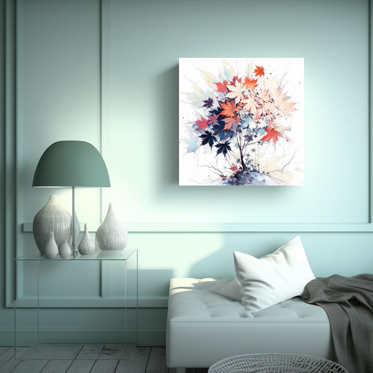 GENERICO - Cuadro De Colores Vibrantes A Árboles De Arce En 70x70 Cm