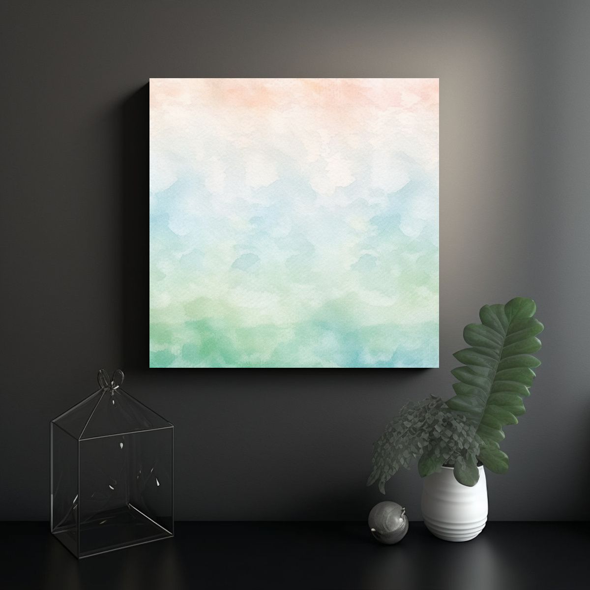 GENERICO - Pintura En Tela Simétrica Acuarela Texturizada 90x90 Cm