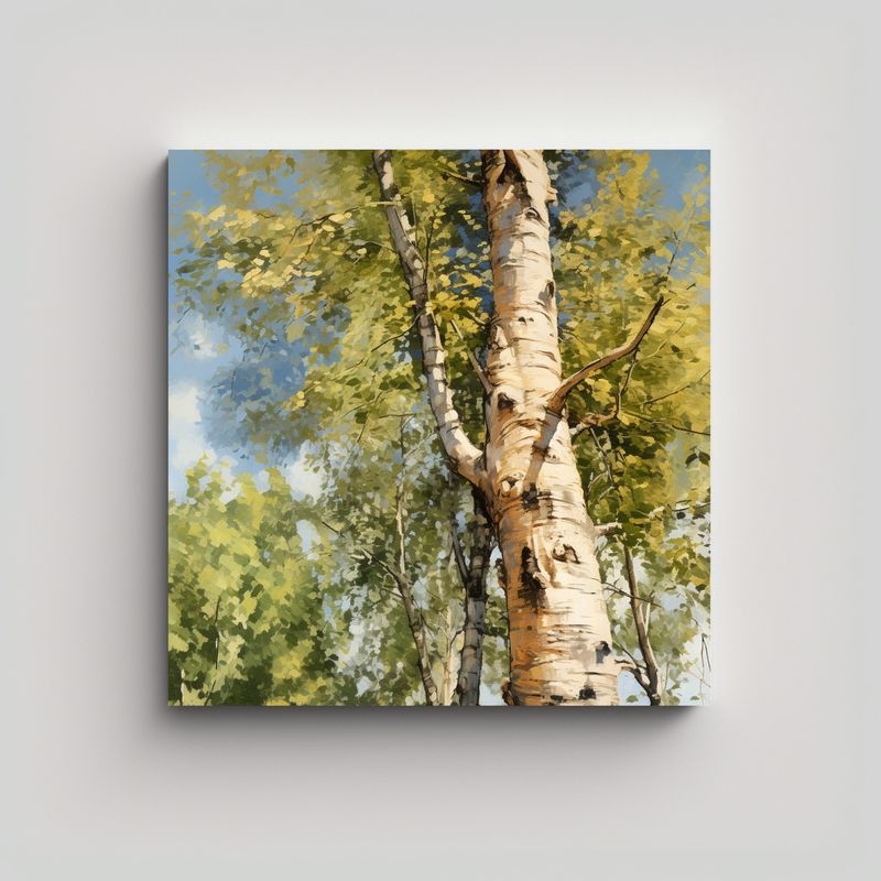 GENERICO - Pintura Abstracta De árbol De Chopo En Estilo De 90x90 Cm