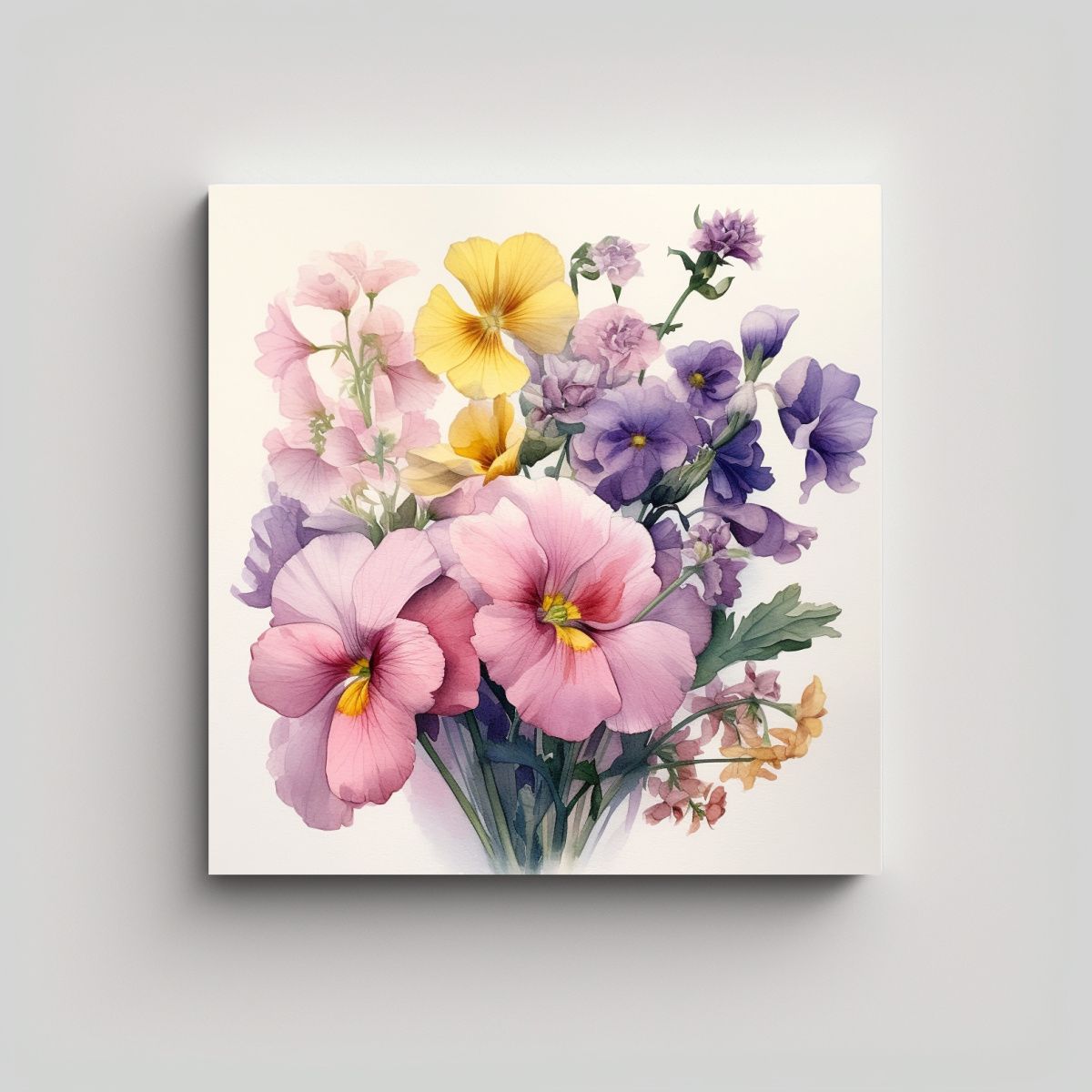 GENERICO - Bouquet De Primrosas Cuadro Decorativo Creativo 70x70 Cm