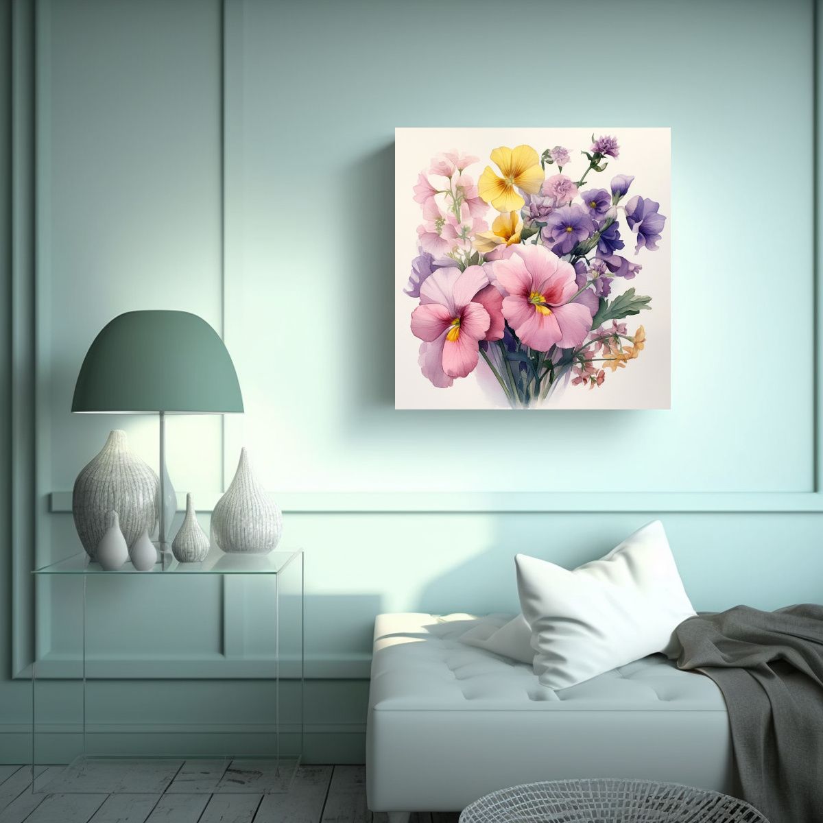 GENERICO - Bouquet De Primrosas Cuadro Decorativo Creativo 70x70 Cm