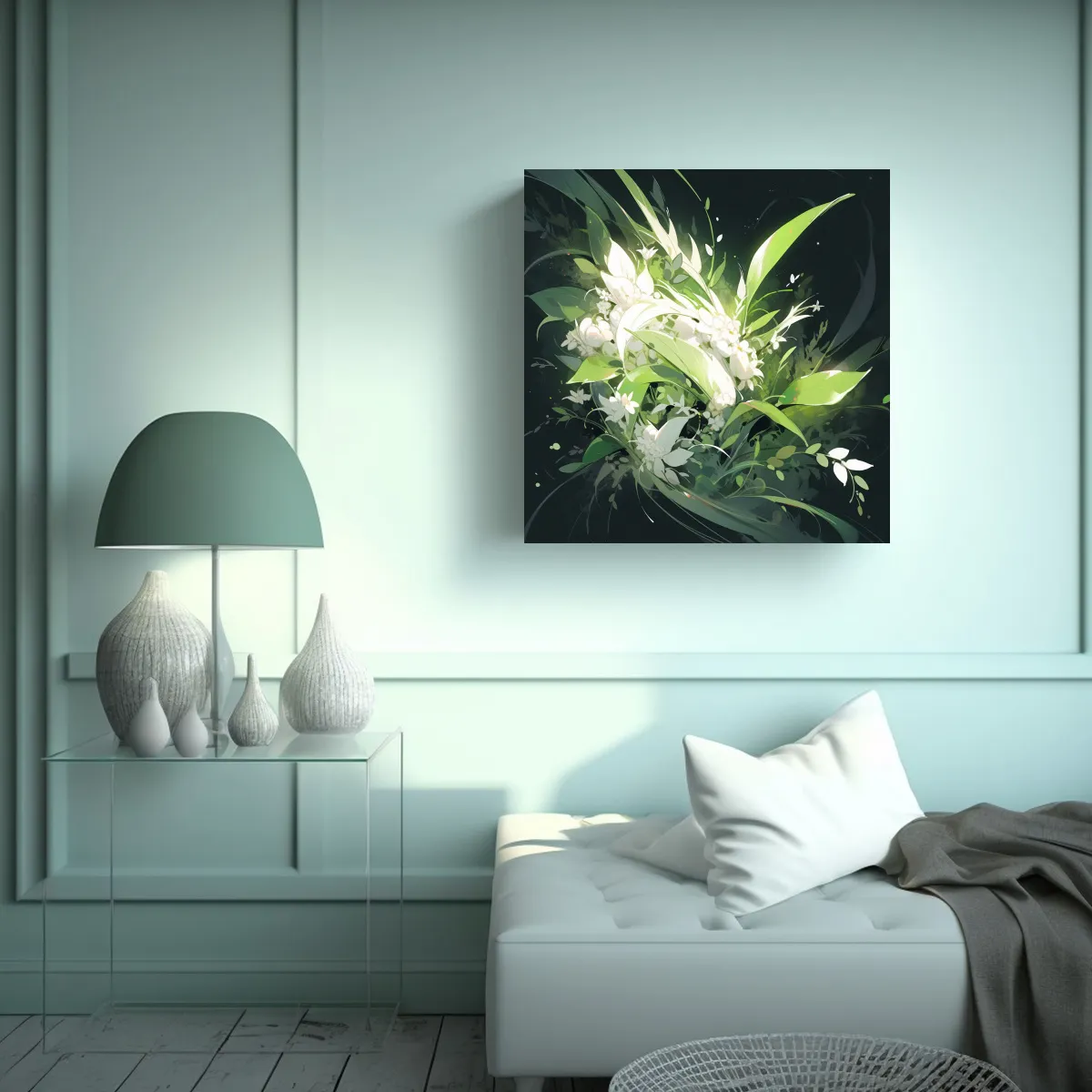 GENERICO - Pinturas De Decoración Inspiradoras En Verde Y 70x70 Cm