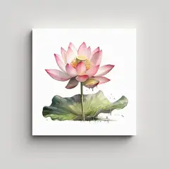 GENERICO - Cuadro Lotus En Armonía Cromática Estilo 80x80 Cm