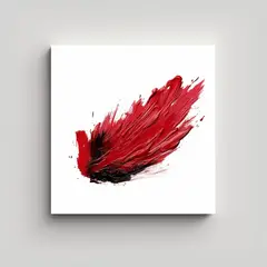 GENERICO - Pintura Abstracta Pinceladas Separadas En Fondo 70x70 Cm