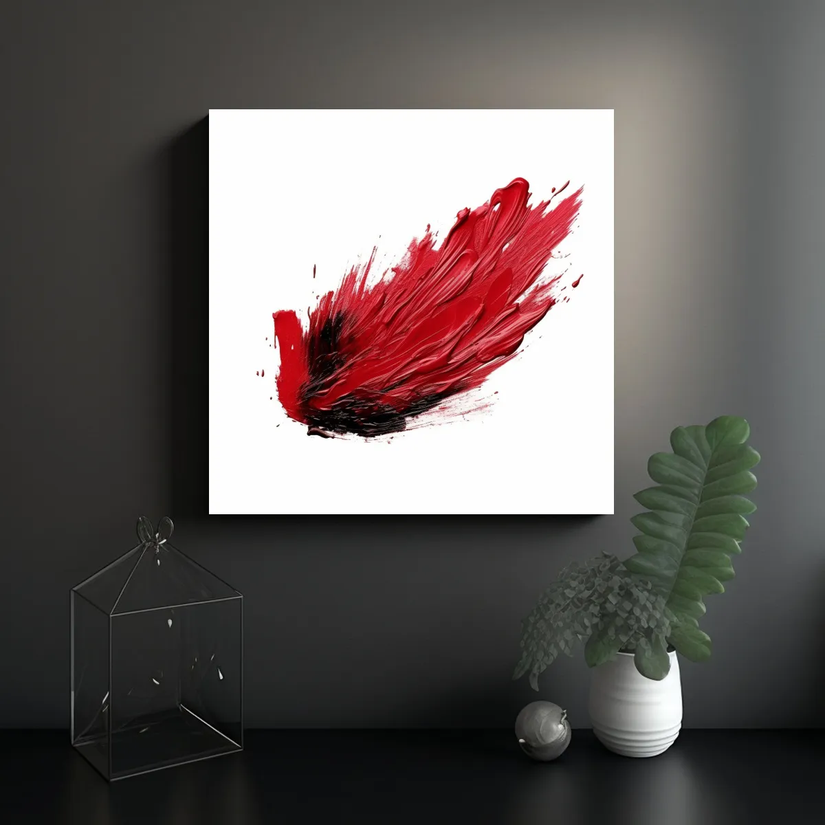 GENERICO - Pintura Abstracta Pinceladas Separadas En Fondo 70x70 Cm