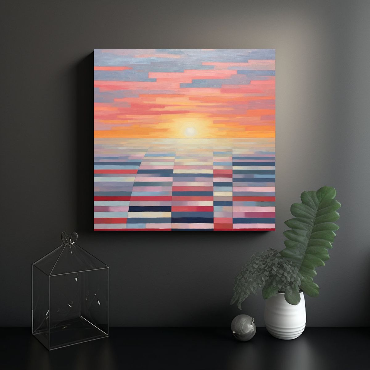 GENERICO - Cuadro Minimalista Moderno En Acrílico Sobre 90x90 Cm