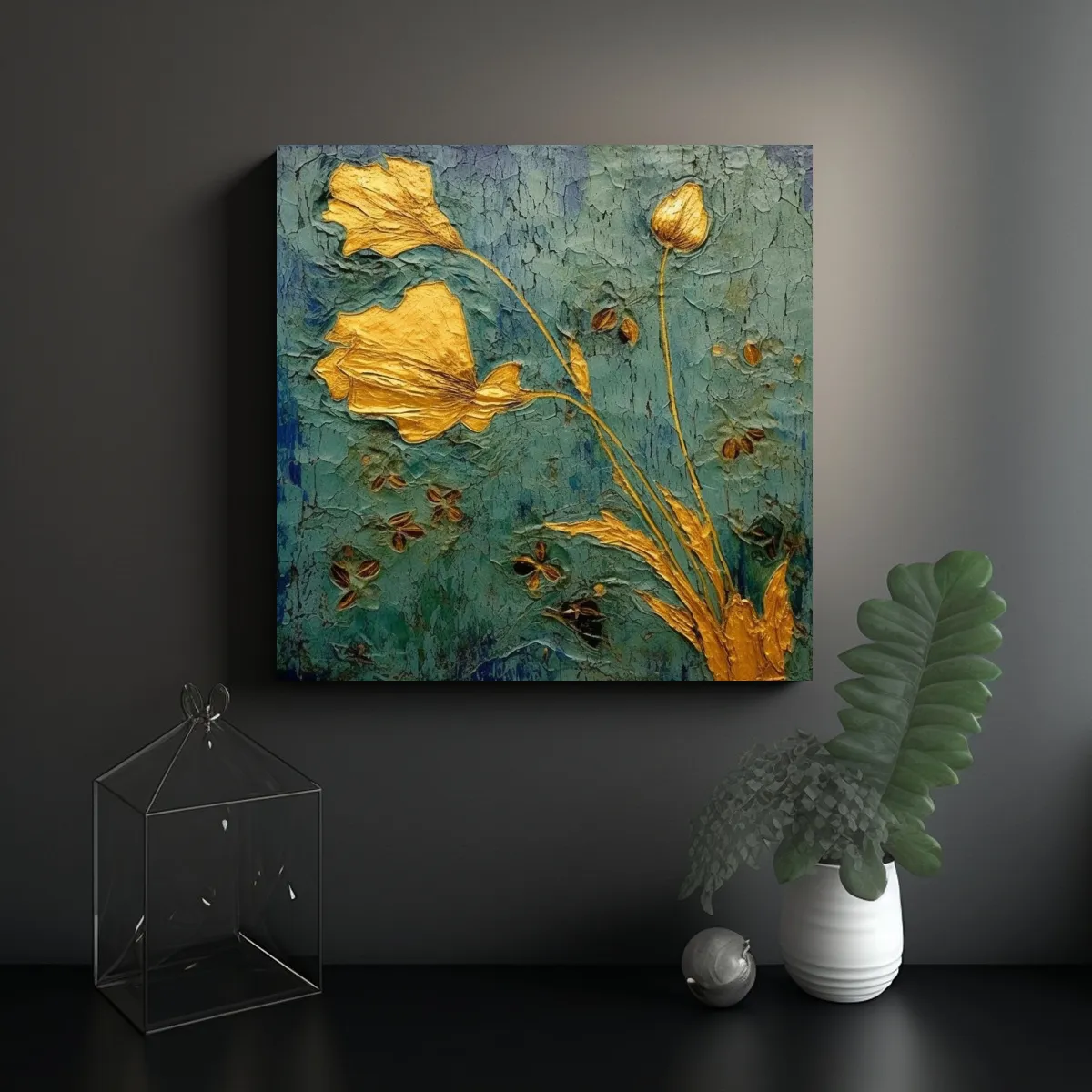 GENERICO - Cuadro Decorativo Estilo Van Gogh Con Motivos De 80x80 Cm