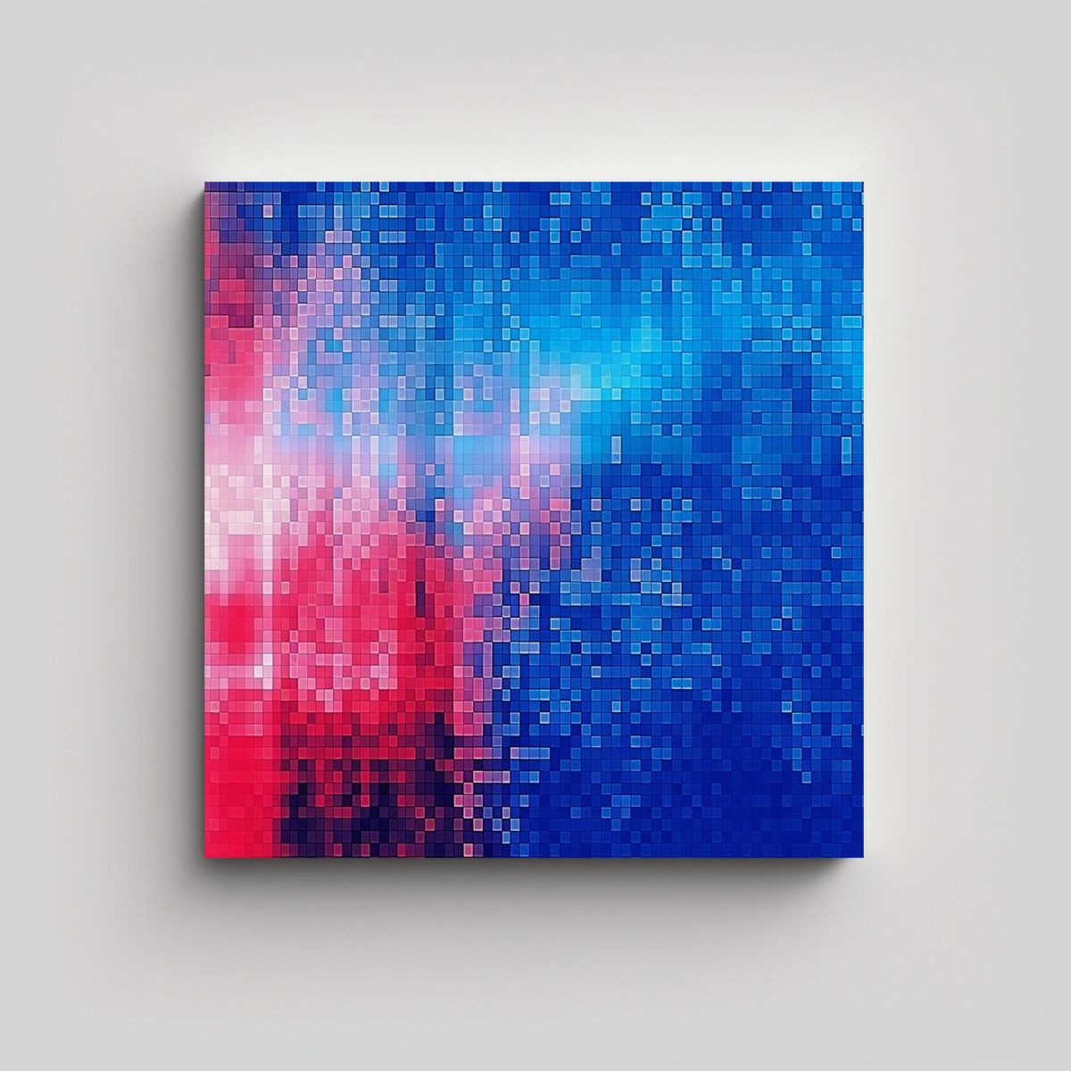 GENERICO - Cuadro Tela Azul Estilo Puntillista Con 80x80 Cm