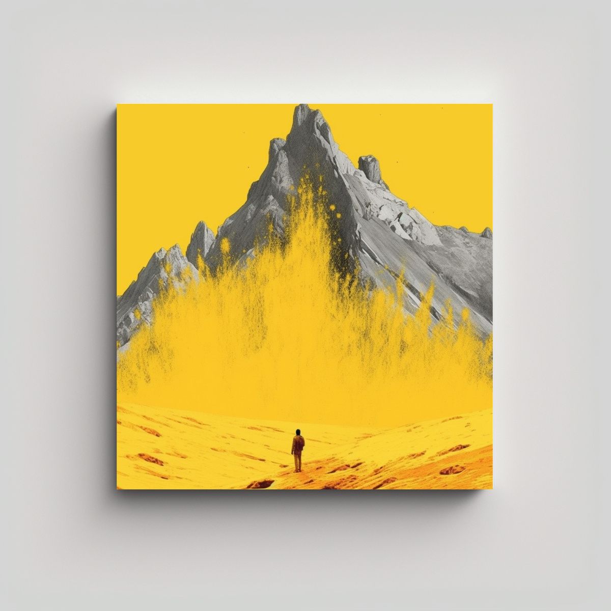 GENERICO - Pintura Decorativa Hombre Frente A Montaña 90x90 Cm