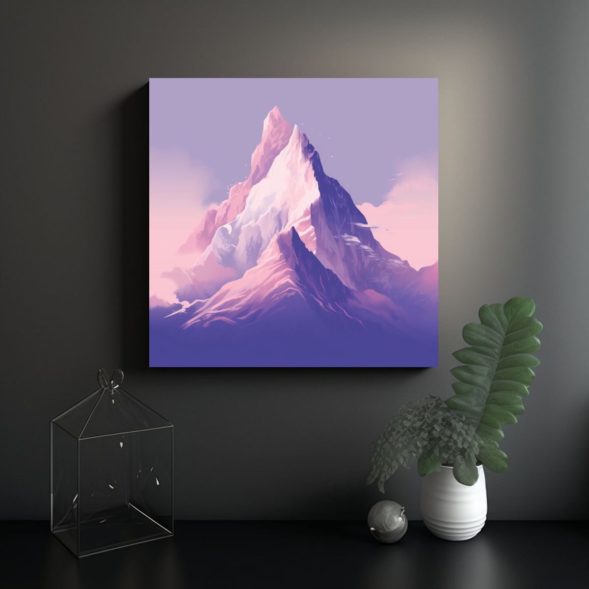 GENERICO - Pintura Decorativa Original De Montaña Alta 90x90 Cm