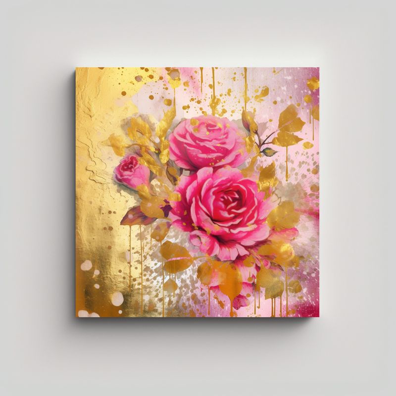 GENERICO - Lienzo Alta Calidad Estético Rosa Brillante 80x80 Cm