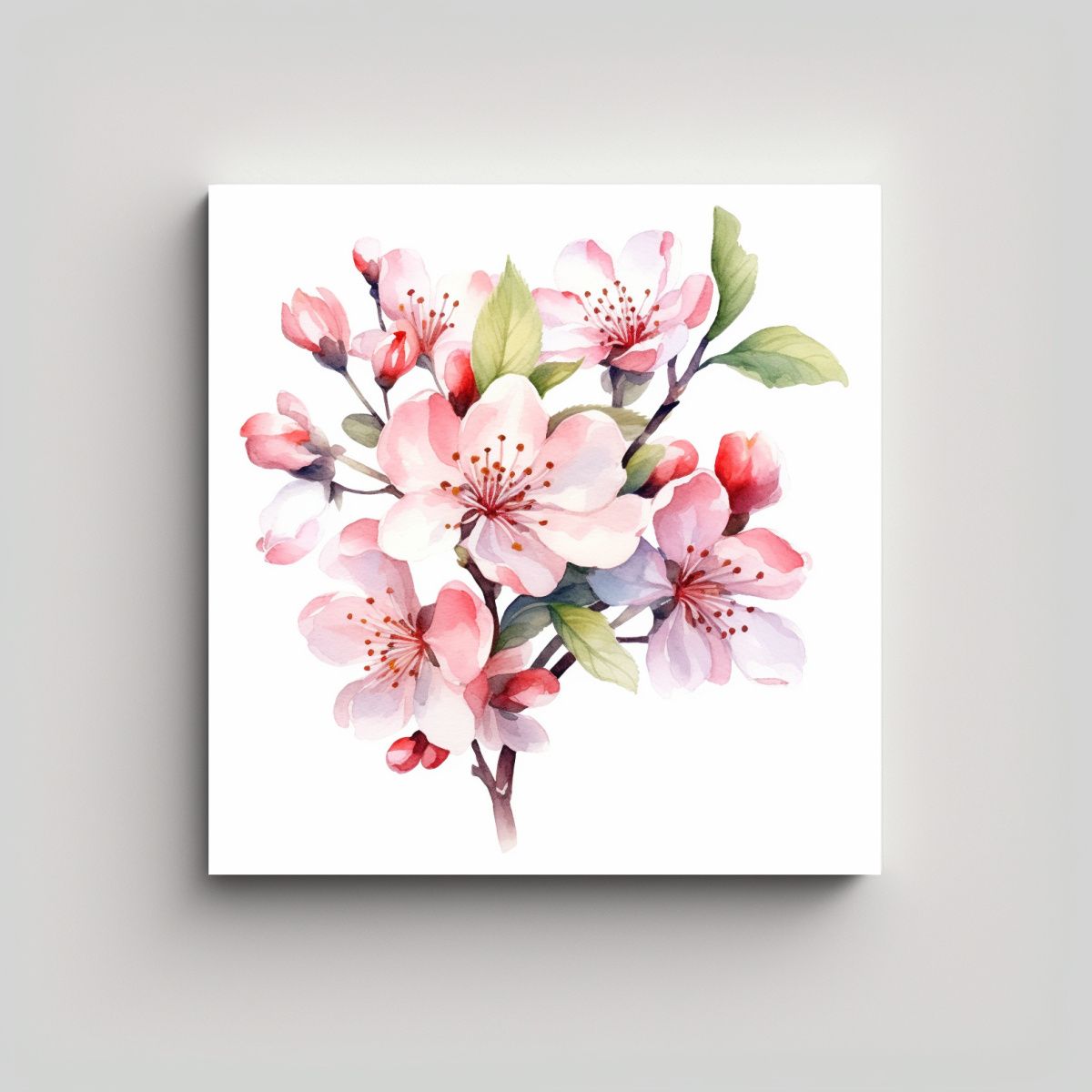 GENERICO - Cuadro Abstracto De Primavera En Acuarela Sobre 80x80 Cm