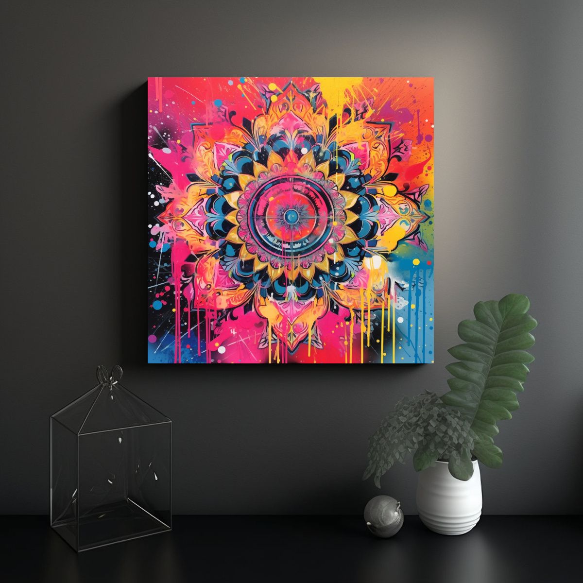GENERICO - Arte De Pared Movimiento Bastidor De Madera 80x80 Cm