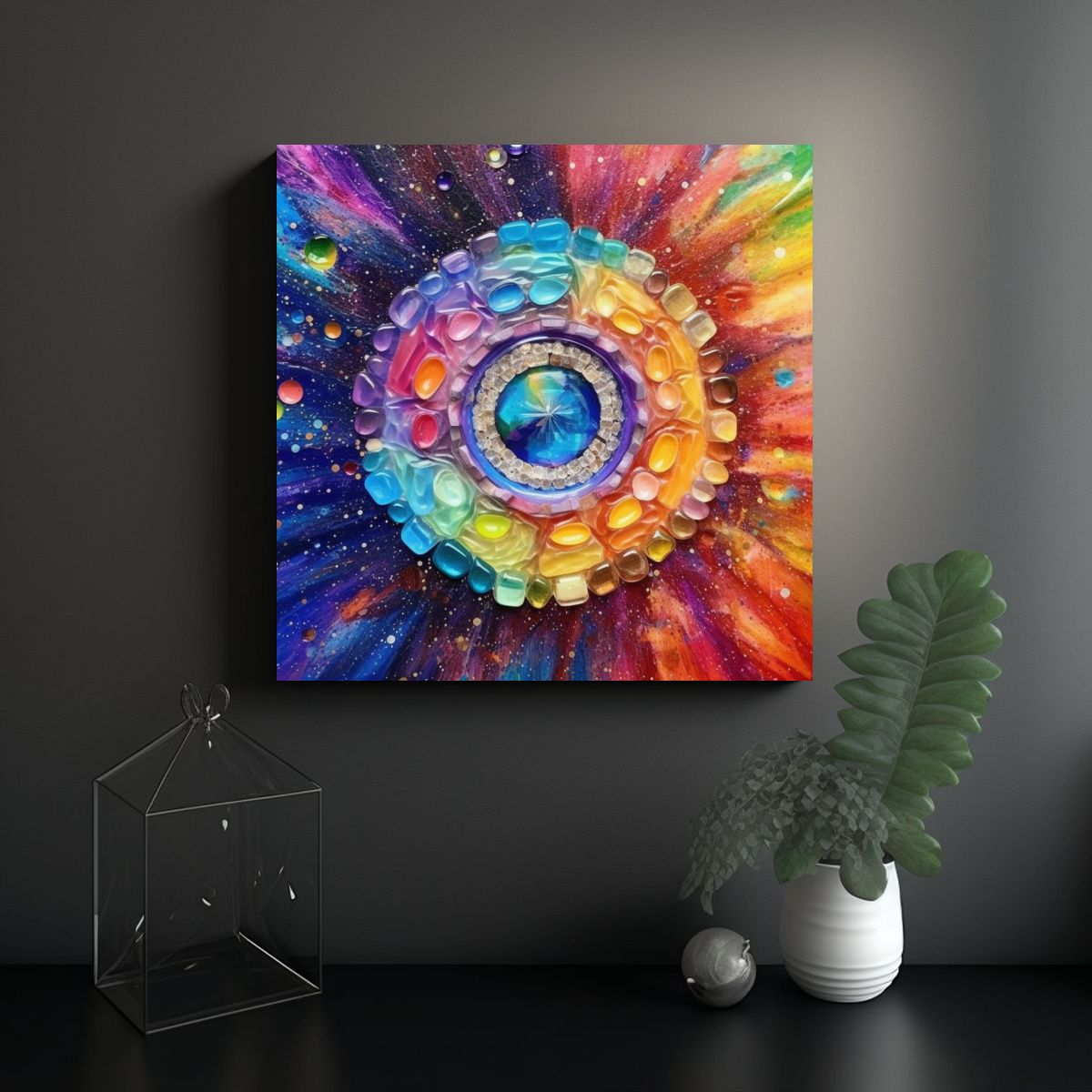 GENERICO - Cuadros Decorativos Resistentes Mundo Lleno De 70x70 Cm