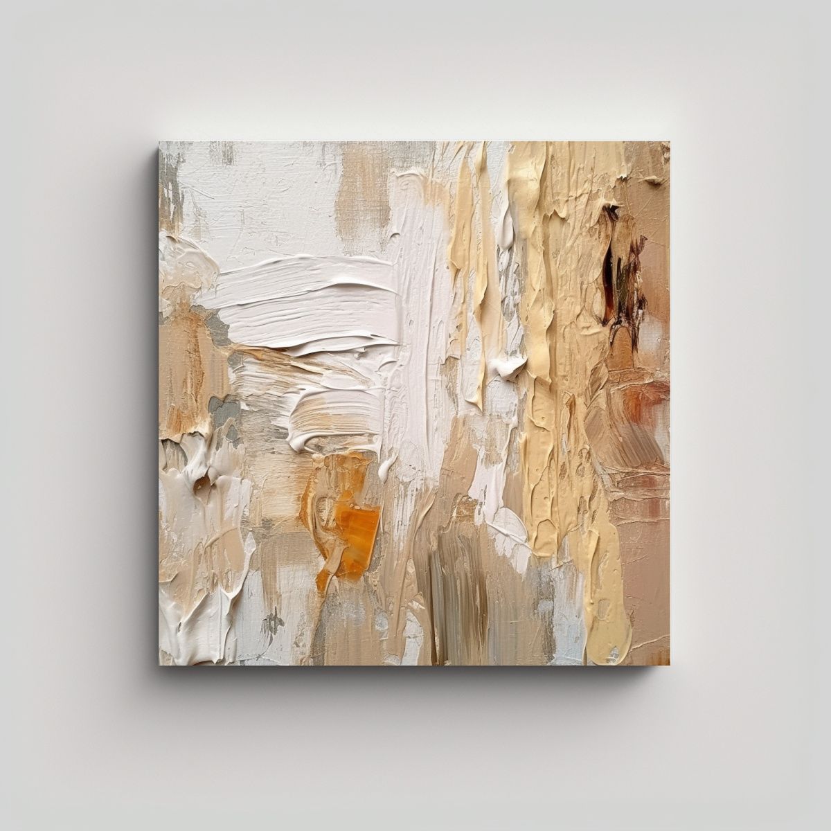 GENERICO - Lienzo Creativa Unico Pintura Abstracta En Blanco 70x70 Cm