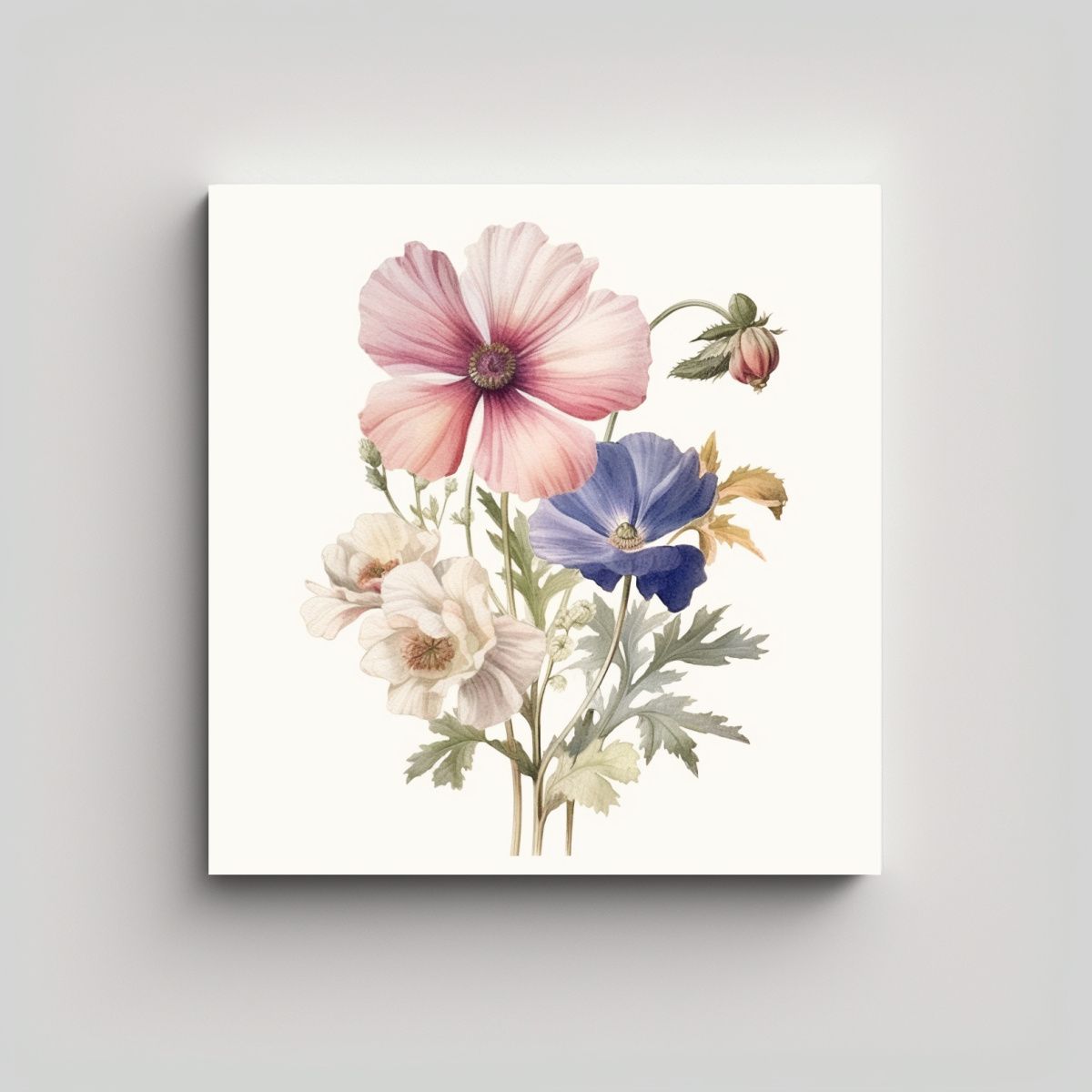 GENERICO - Pintura Realista Vintage En Acuarela Pastel 70x70 Cm