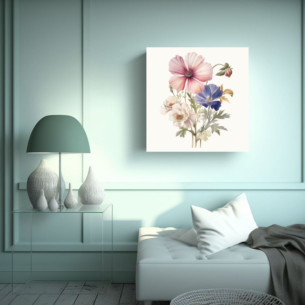 GENERICO - Pintura Realista Vintage En Acuarela Pastel 70x70 Cm