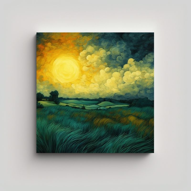 GENERICO - Paisaje Aburrido Al Estilo De Van Gogh 70x70 Cm