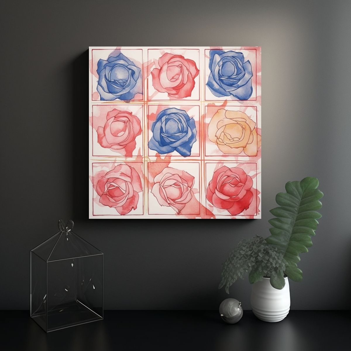 GENERICO - Pinturas Decorativas De Arte Expresión Nueve 90x90 Cm.