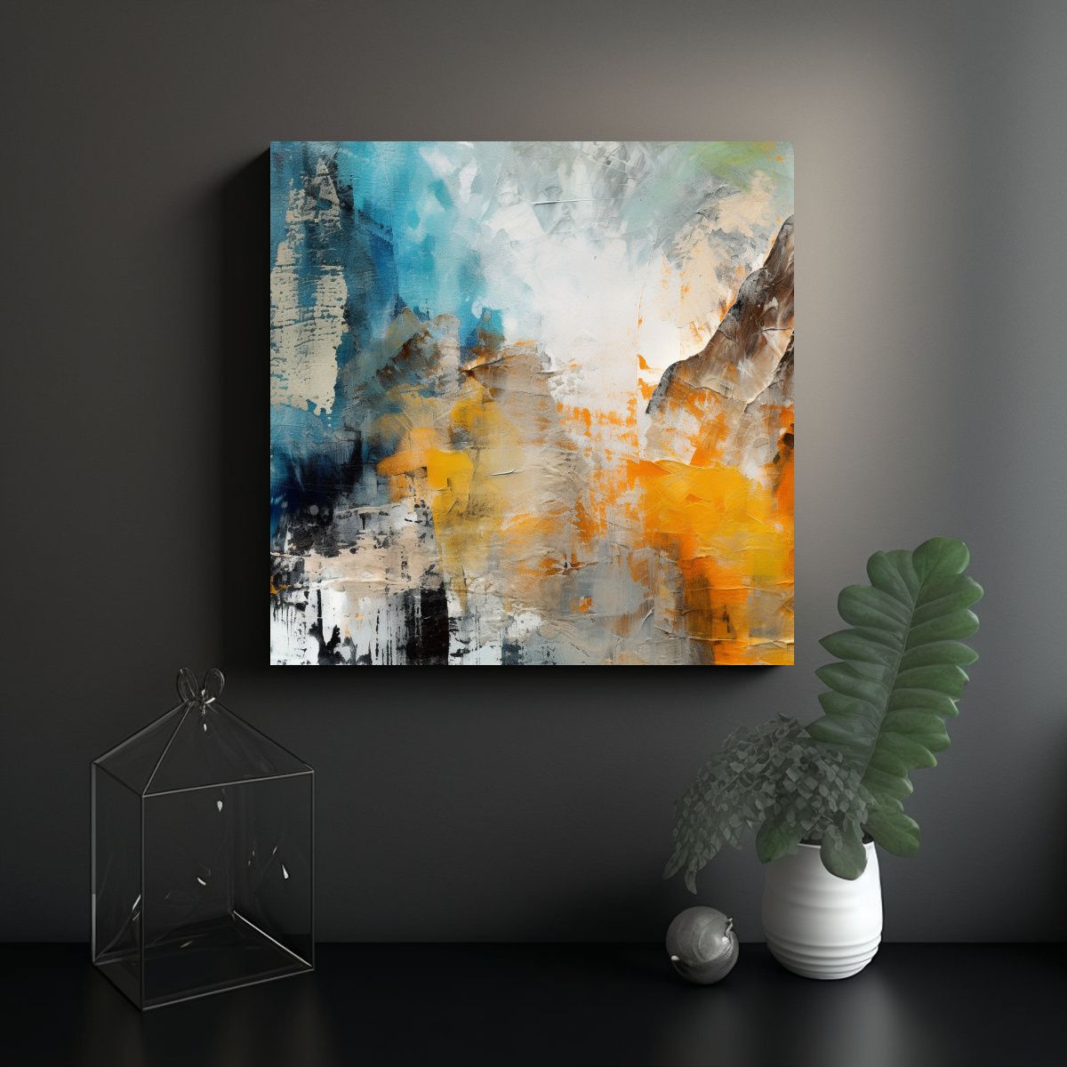 GENERICO - Pintura Fotográfica Y Decorativa En Composición 90x90 Cm