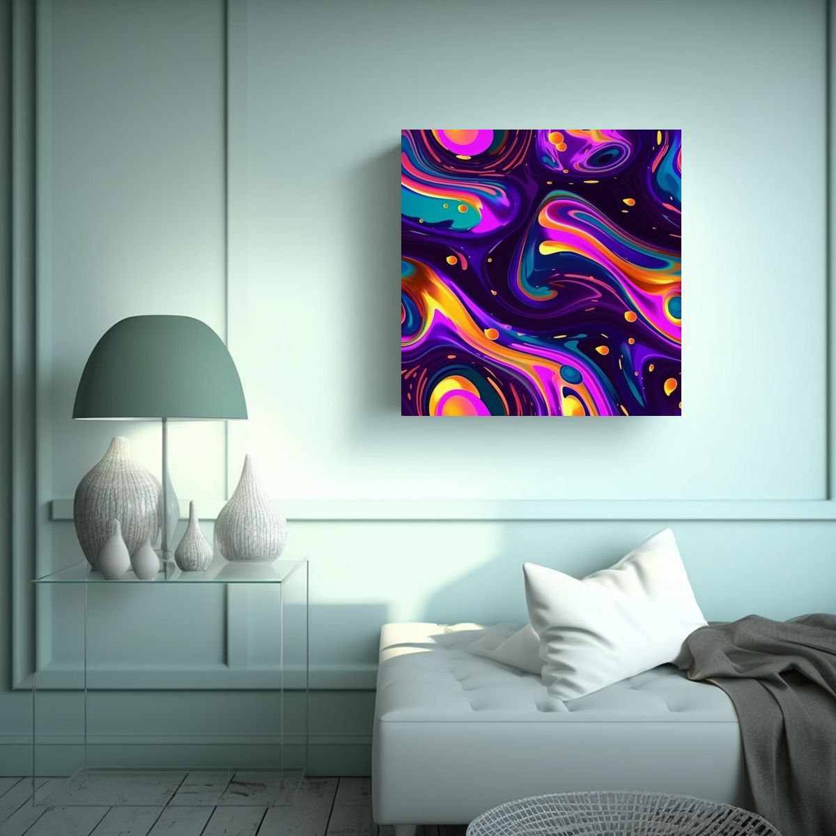 GENERICO - Pinturas Decorativas En Bastidor Con Finas 80x80 Cm