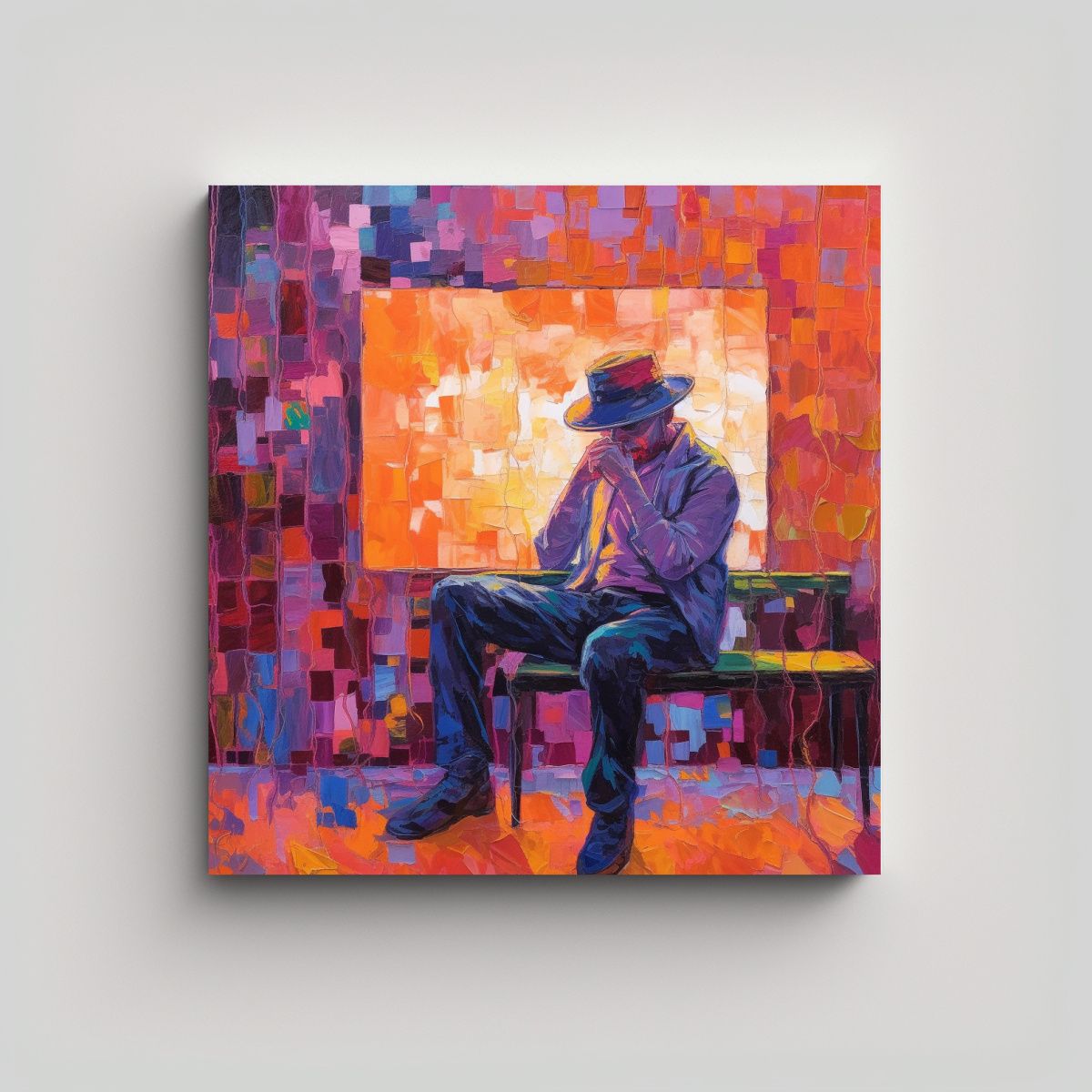 GENERICO - Cuadros En Bastidor De Tela Artesanal Con 80x80 Cm.
