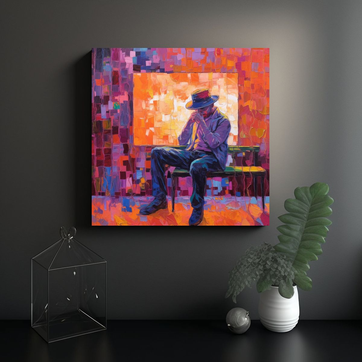 GENERICO - Cuadros En Bastidor De Tela Artesanal Con 80x80 Cm.