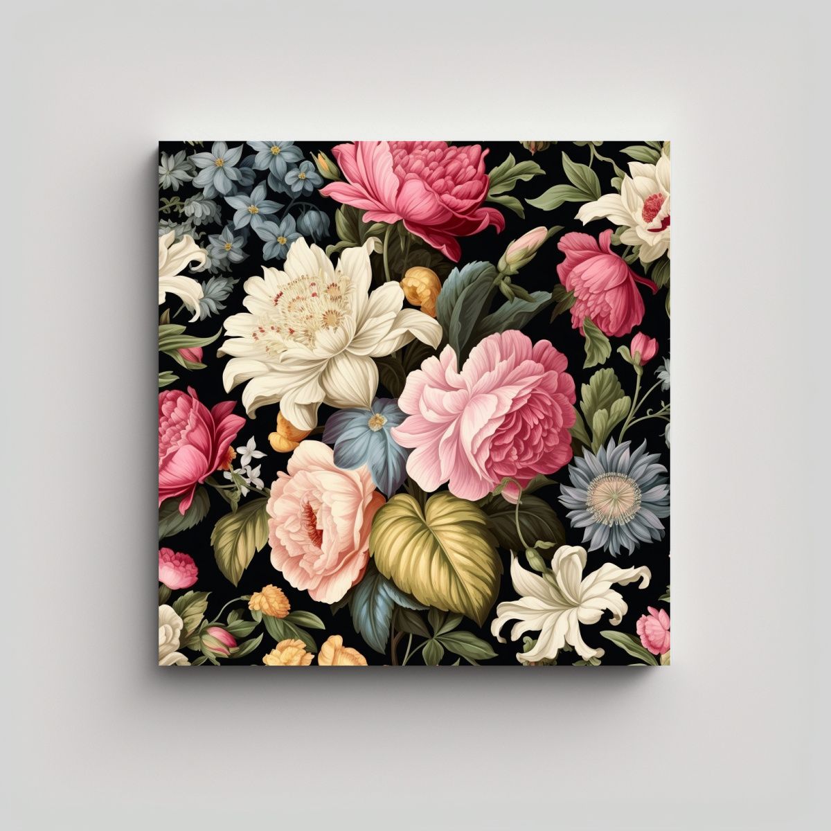 GENERICO - Cuadro Decorativo De Cocina Con Patrón Floral 80x80 Cm