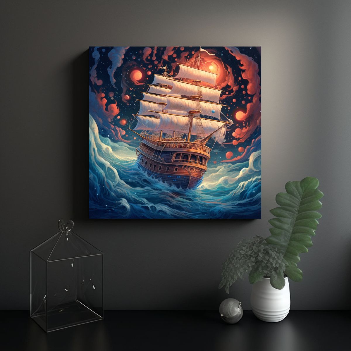 GENERICO - Pinturas Decorativas Vintage De Naves Espaciales 90x90 Cm