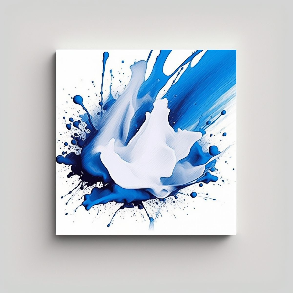 GENERICO - Cuadro Tela Exclusivo Tonos Azul Y Blanco Para 70x70 Cm