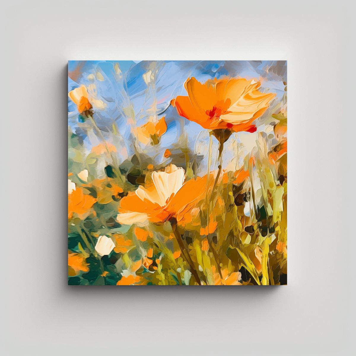 GENERICO - Cuadros Florales Primaverales Al Aire Libre En 90x90 Cm