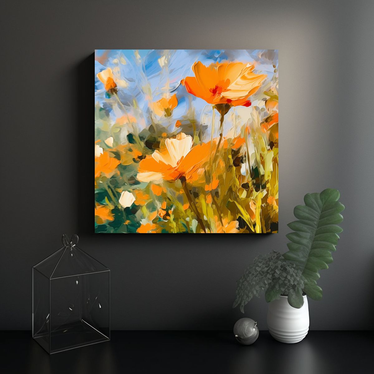 GENERICO - Cuadros Florales Primaverales Al Aire Libre En 90x90 Cm