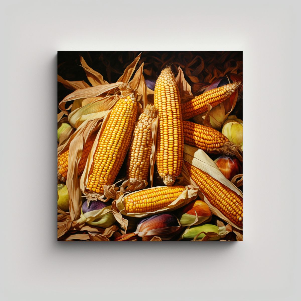 GENERICO - Pintura Abstracta Arte Impreso Mágico De Granos 70x70 Cm