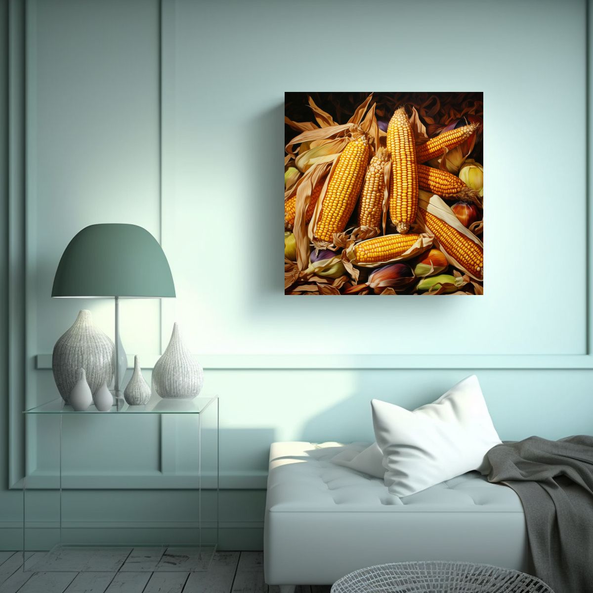 GENERICO - Pintura Abstracta Arte Impreso Mágico De Granos 70x70 Cm