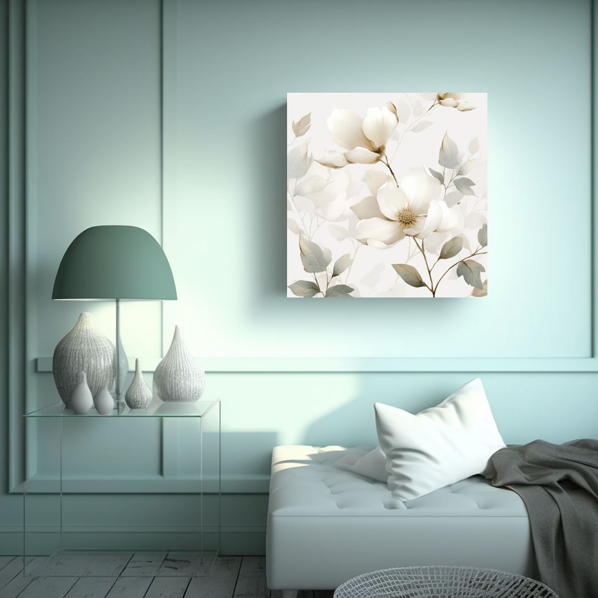 GENERICO - Cuadro Minimalista De Flores Delicadas 70x70 Cm