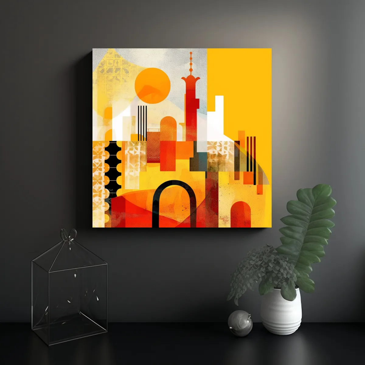 GENERICO - Postal Amarillo Inspirado En Marruecos Con 90x90 Cm