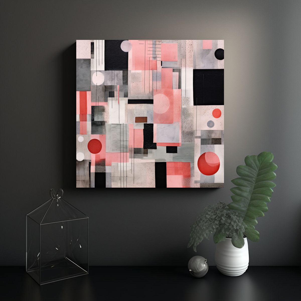 GENERICO - Venta Original Collage Formas Variadas Estilo 80x80 Cm