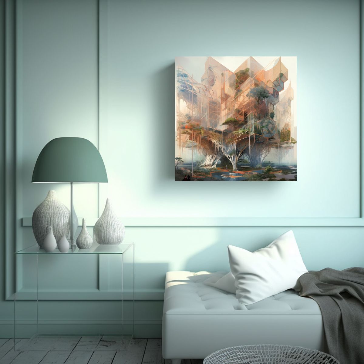 GENERICO - Pintura Decorativa Cuadro Patron Armonía De 90x90 Cm