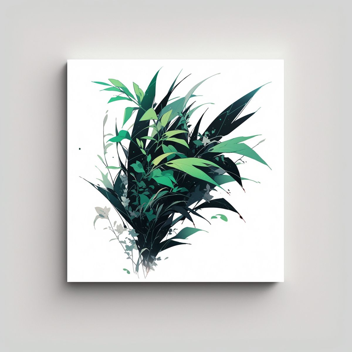 GENERICO - Lienzo Fotografía Comedor Verde Y Negro Estilo 70x70 Cm