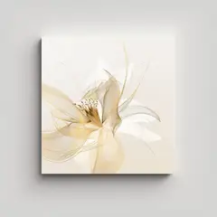 GENERICO - Cuadro Acuarela Innovador Con Líneas Doradas Y 90x90 Cm