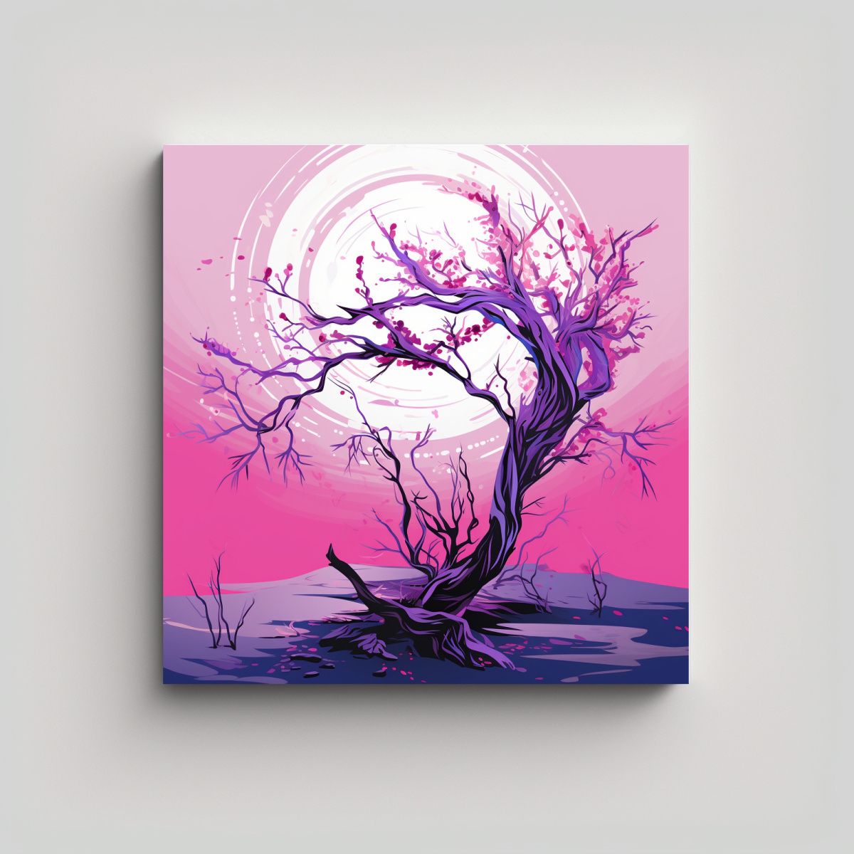 GENERICO - Pintura De Lienzo Hermoso Con Árbol De Ocotillo 80x80 Cm.