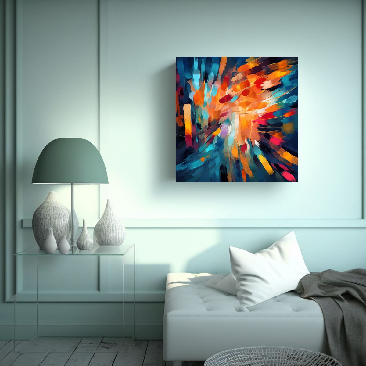 GENERICO - Arte De Pared Cuadrado Inspiración Abstracta 80x80 Cm