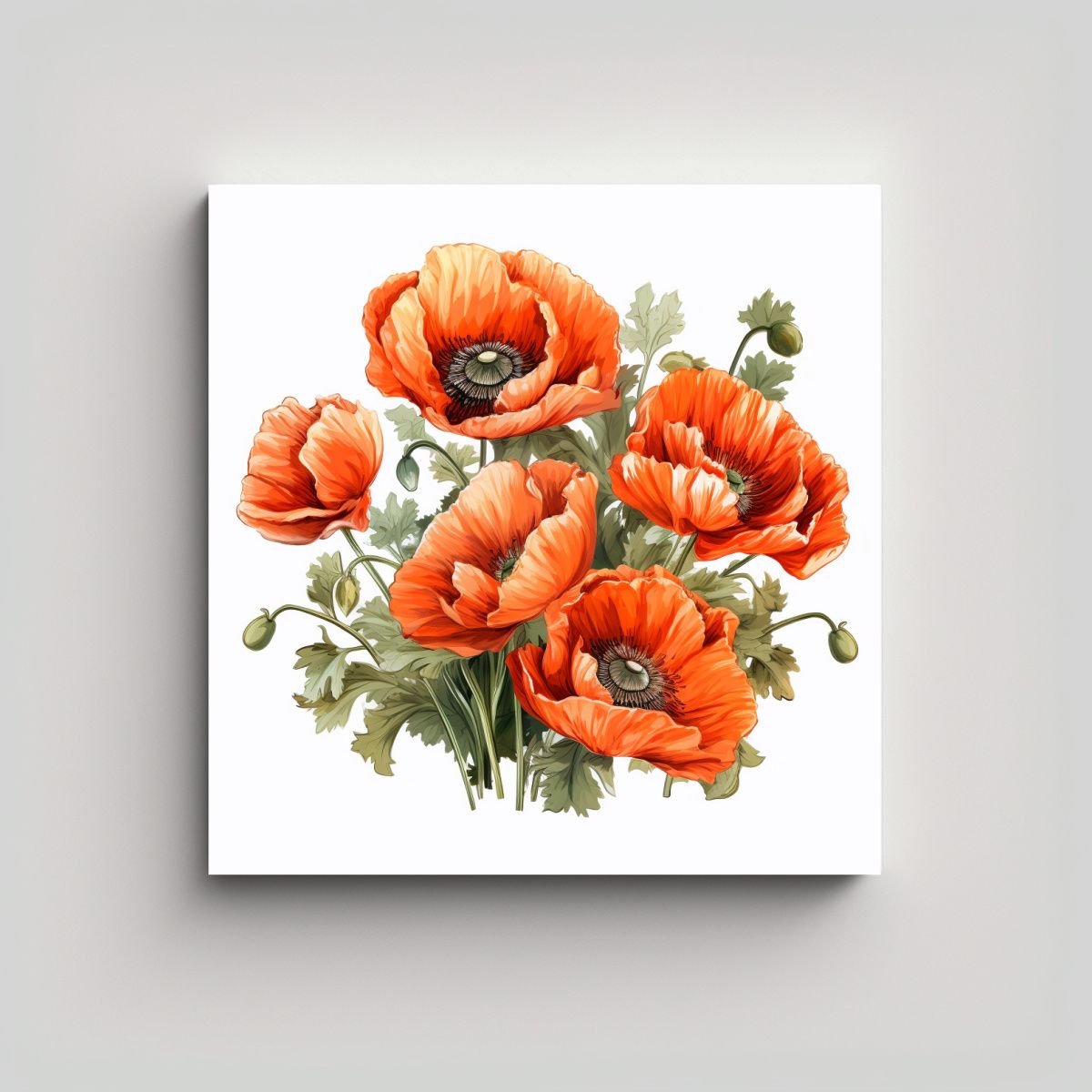 GENERICO - Cuadro Hermoso De Amapolas Naranjas HD Para 90x90 Cm