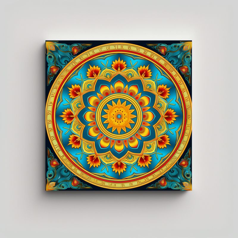 GENERICO - Diseño Mandala Espacio Con Patrones Elaborados Y 70x70 Cm