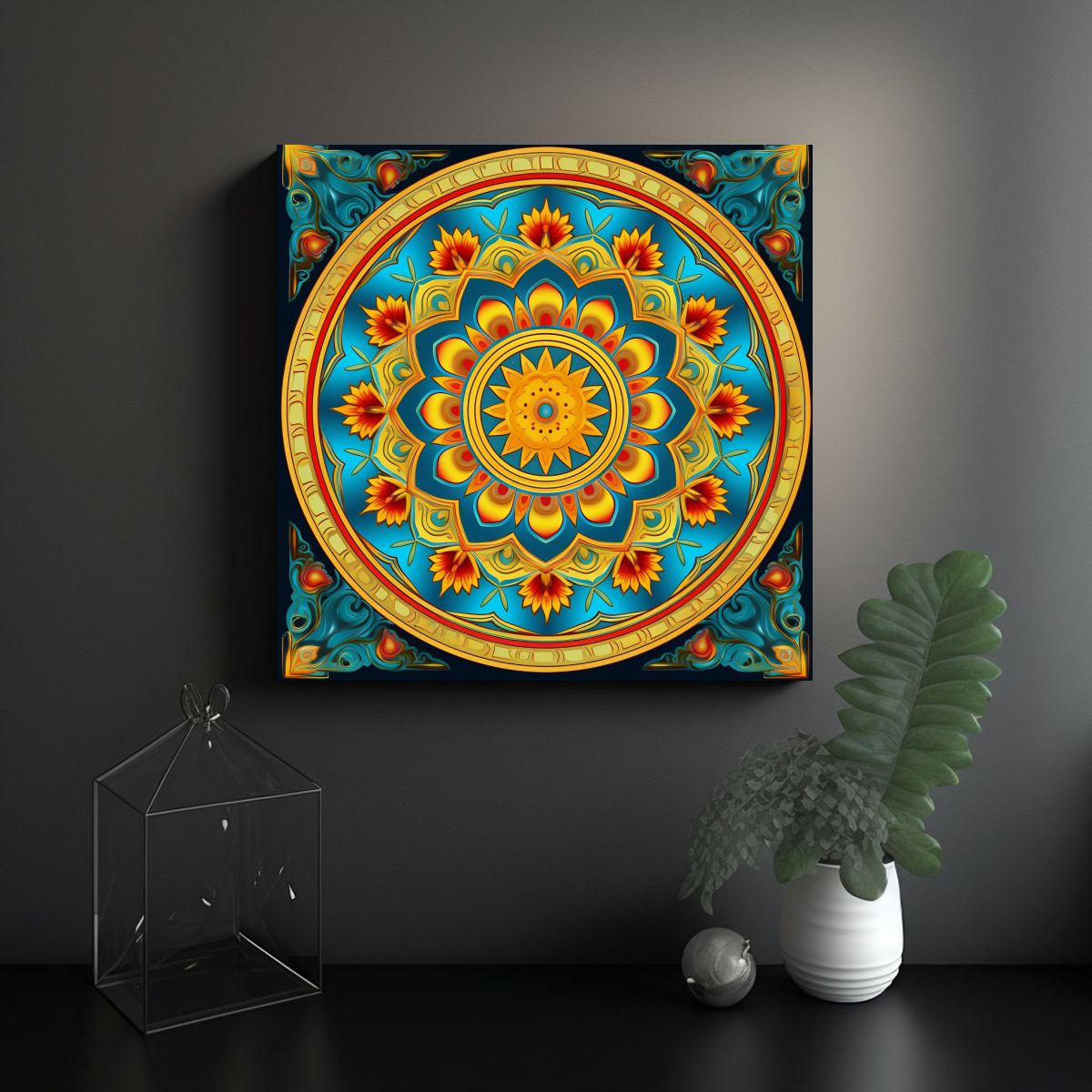 GENERICO - Diseño Mandala Espacio Con Patrones Elaborados Y 70x70 Cm