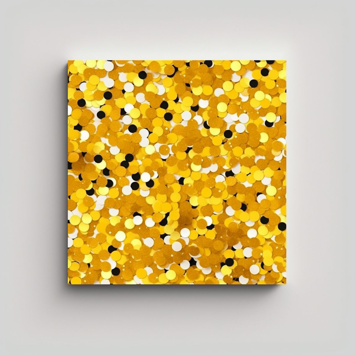GENERICO - Cuadro Decorativo Con Confeti Amarillo Brillante 70x70 Cm