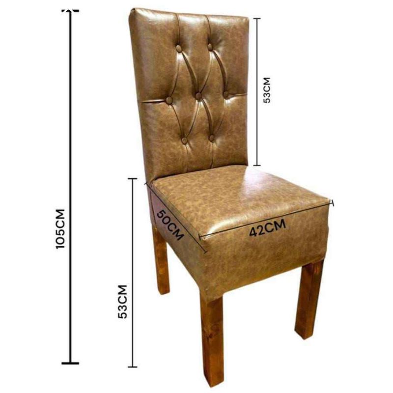 GENERICO - Silla Capitone Marron Eco Cuero