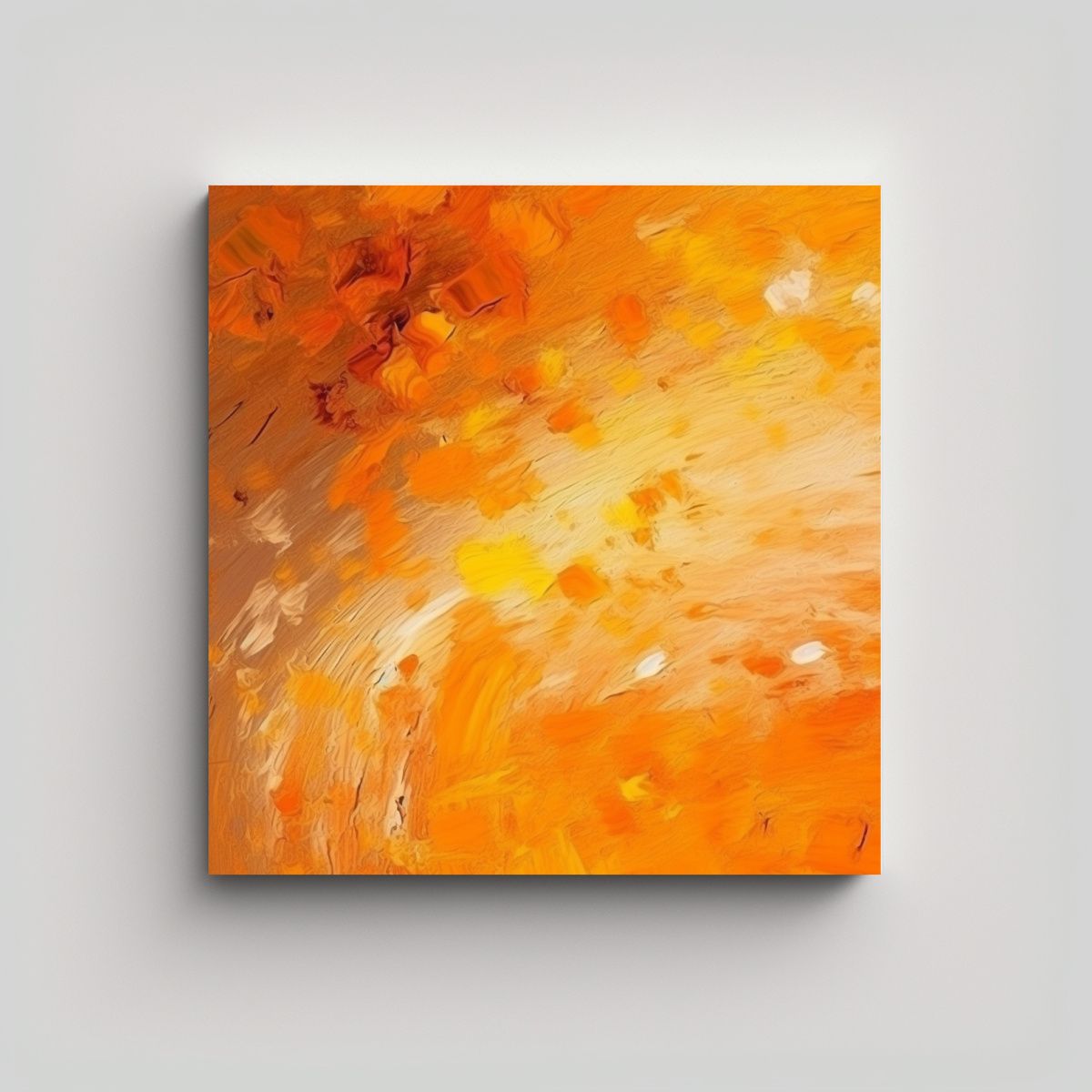 GENERICO - Cuadro Hermoso Elegancia Naranja Sobre Lienzo En 90x90 Cm